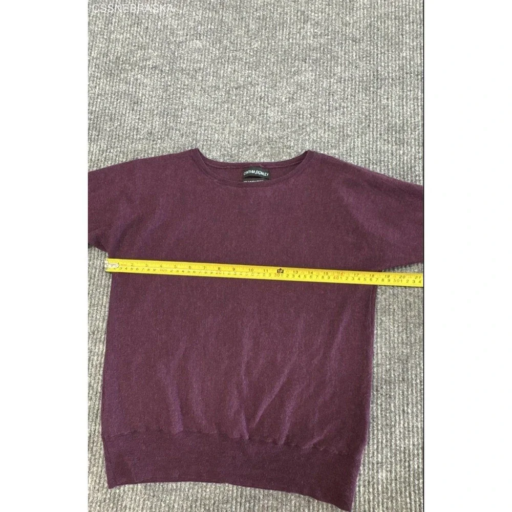 Cynthia Rowley Women's Purple Extrafine Merino Wool Button Back Sweater Sz S‎